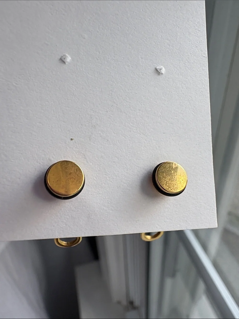 Gold-Tone Zipper Earrings Posts